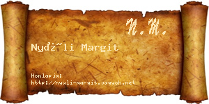 Nyúli Margit névjegykártya